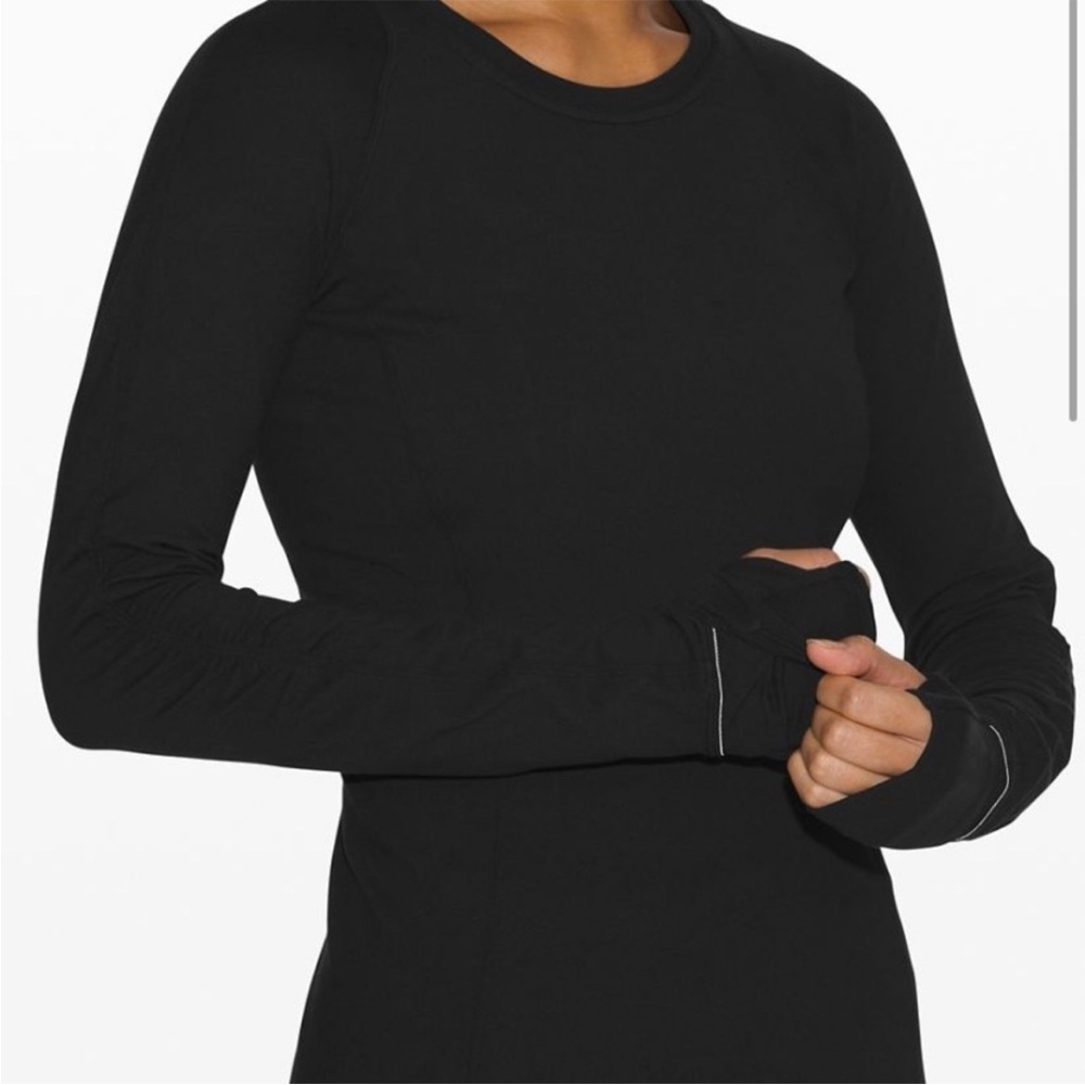 🆕 Lulul  Runderful Long Sleeve Sz 10 Black Thumbholes Cuffins - Picture 5 of 11